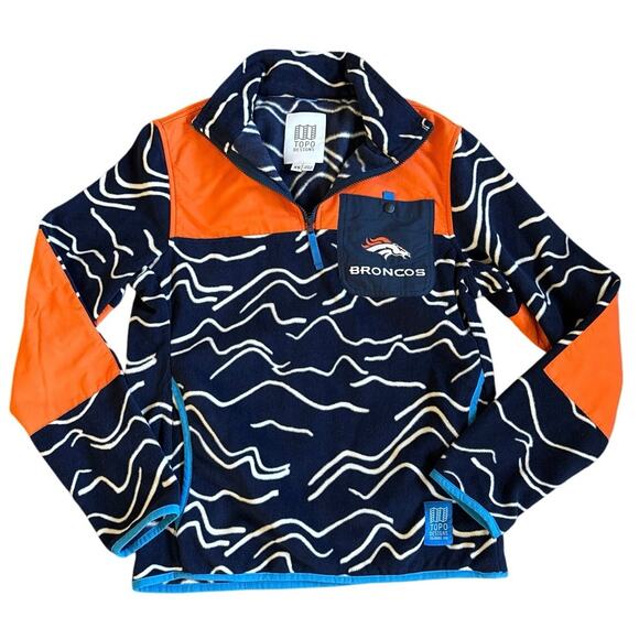 Topo Designs x Denver Broncos Vista 1/4 Zip Snap Fleece Pullover Jacket Size XS - Picture 1 of 6